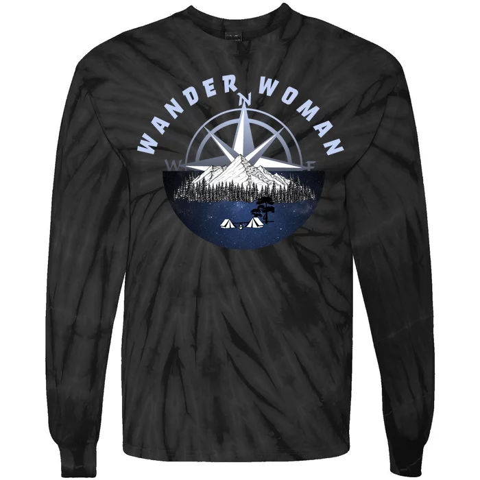 Wondar Woman Outdoors Camping Wonderer Tie-Dye Long Sleeve Shirt