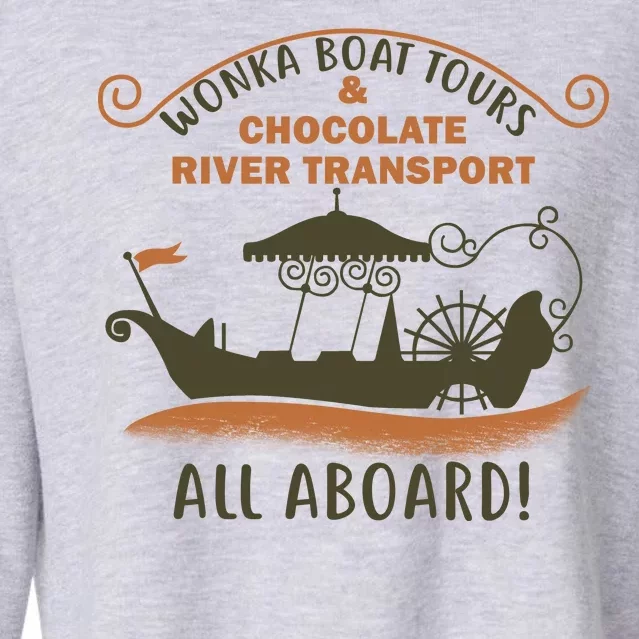 Wonka Boat Chocolate Tours All Aboard Cropped Pullover Crew