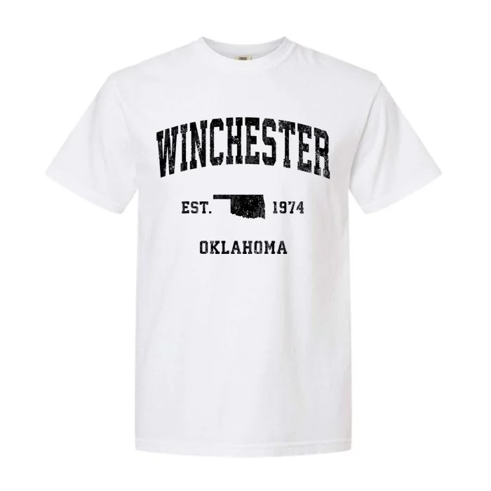 Winchester Oklahoma Ok Vintage Athletic Sports Garment-Dyed Heavyweight T-Shirt