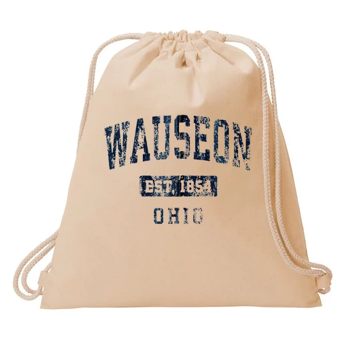 Wauseon Ohio OH Vintage Athletic Sports Drawstring Bag