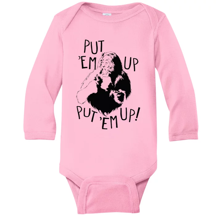 Wizard Of Oz Cowardly Lion Put Em Up Baby Long Sleeve Bodysuit