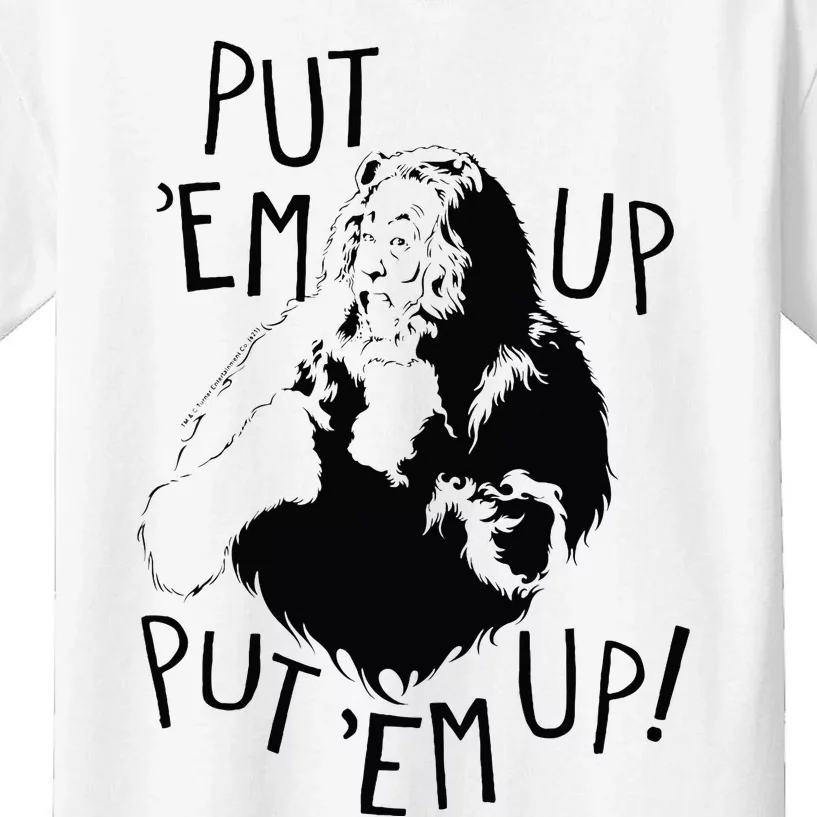 Wizard Of Oz Cowardly Lion Put Em Up Kids T-Shirt