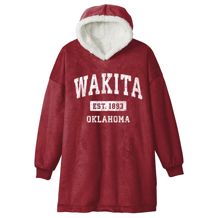 Wakita Oklahoma Ok Vintage Athletic Sports Hooded Wearable Blanket