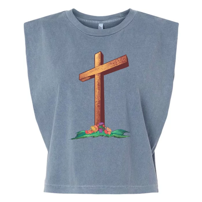 Wooden Cross Garment-Dyed Women's Muscle Tee