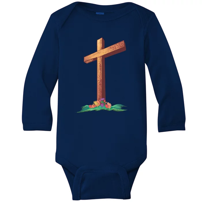 Wooden Cross Baby Long Sleeve Bodysuit