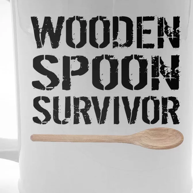 Wooden Spoon Survivor Front & Back Beer Stein