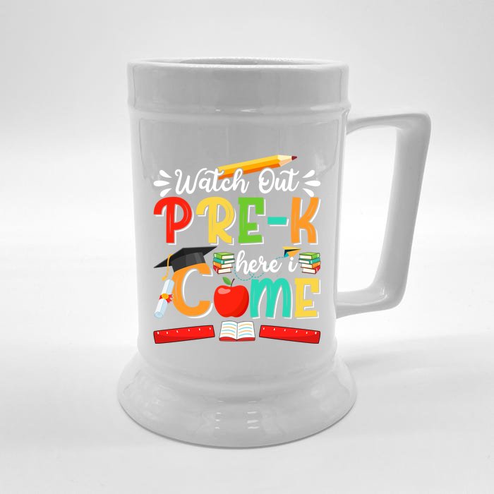 Watch Out PreK Here I Come PreK Gift Front & Back Beer Stein