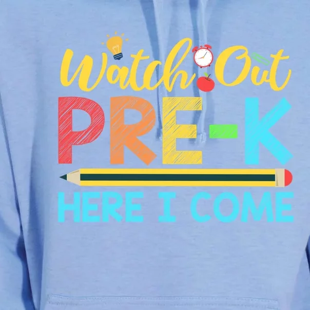 Watch Out PreK Here I Come Great Gift Back To School Gift Cute Gift Unisex Surf Hoodie