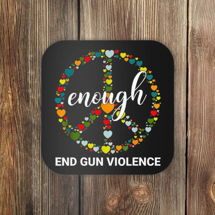 Wear Orange Peace sign Enough End Gun Violence Tie Dye Coaster