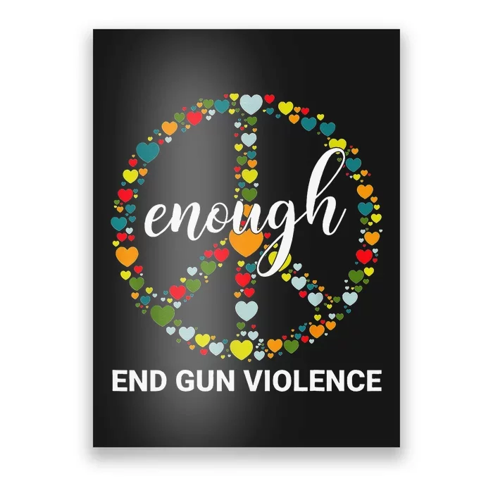 Wear Orange Peace sign Enough End Gun Violence Tie Dye Poster