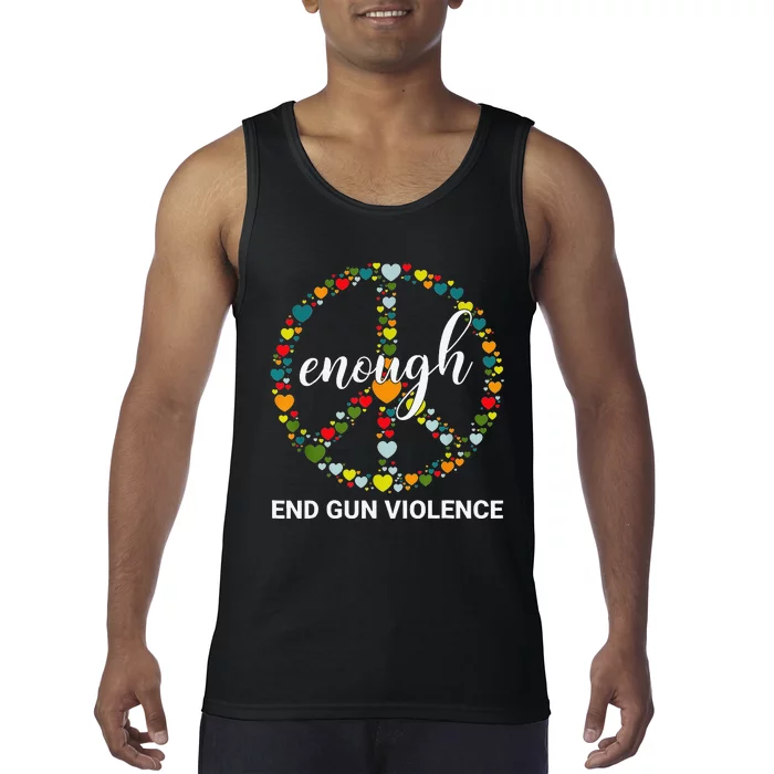 Wear Orange Peace sign Enough End Gun Violence Tie Dye Tank Top