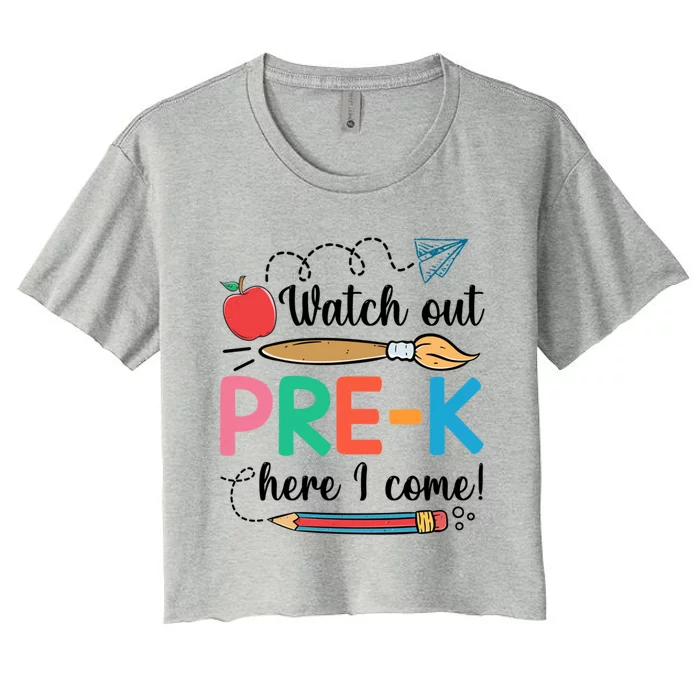 Watch Out PreK Here I Come Team PreK Gift Women's Crop Top Tee