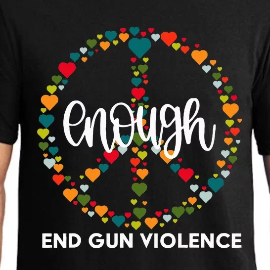 Wear Orange Peace Sign Enough End Gun Violence Pajama Set