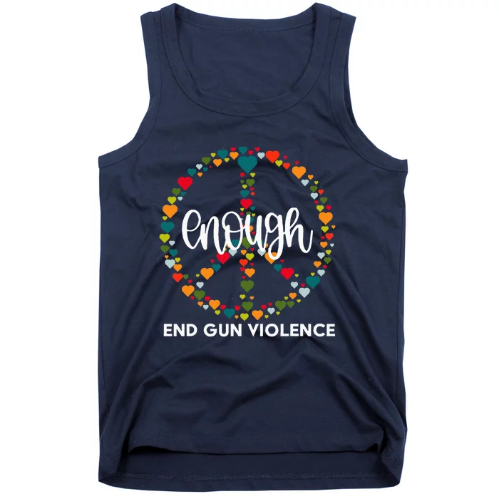 Wear Orange Peace Sign Enough End Gun Violence Tank Top