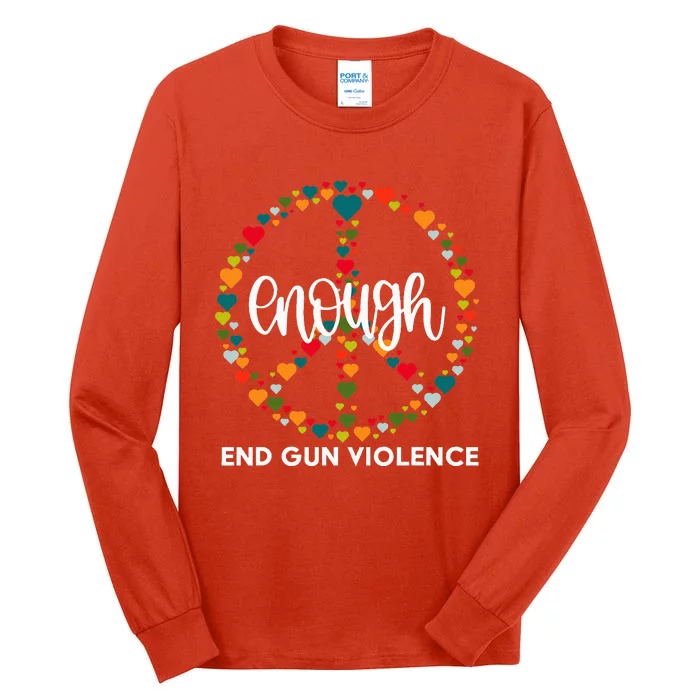 Wear Orange Peace Sign Enough End Gun Violence Tall Long Sleeve T-Shirt