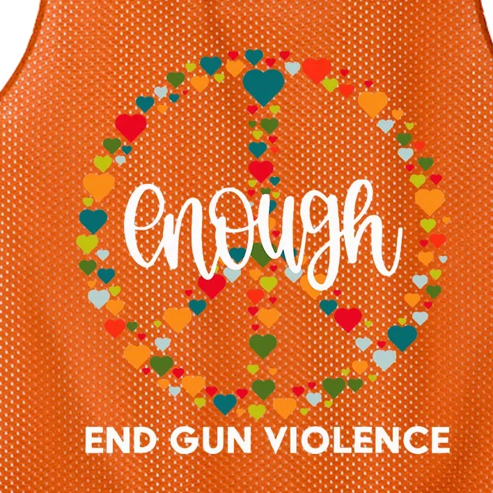 Wear Orange Peace Sign Enough End Gun Violence Mesh Reversible Basketball Jersey Tank