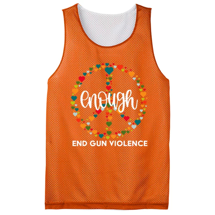 Wear Orange Peace Sign Enough End Gun Violence Mesh Reversible Basketball Jersey Tank