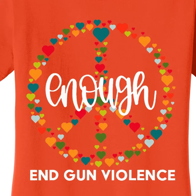 Wear Orange Peace Sign Enough End Gun Violence Women's T-Shirt