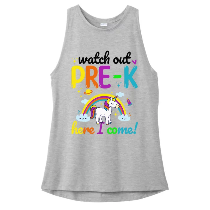 Watch Out PreK Here I Come Pre K Ladies Tri-Blend Wicking Tank