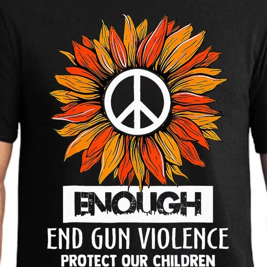 Wear Orange Peace Sunflower Enough End Gun Violence Pajama Set