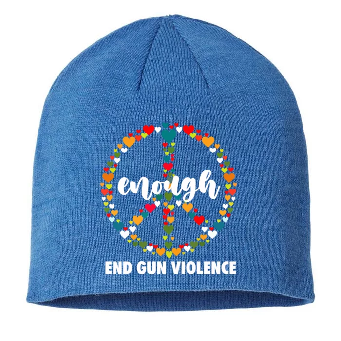 Wear Orange Peace Sign Enough End Gun Violence 8 1/2in Sustainable Knit Beanie