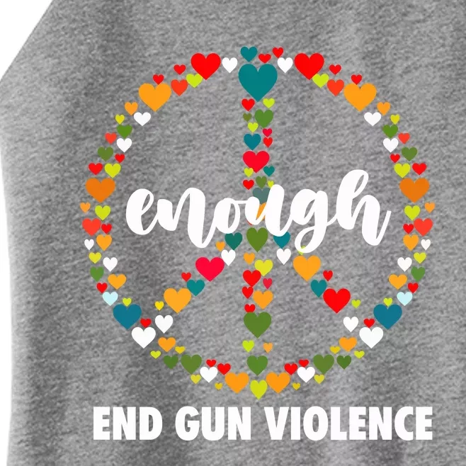 Wear Orange Peace Sign Enough End Gun Violence Women’s Perfect Tri Rocker Tank