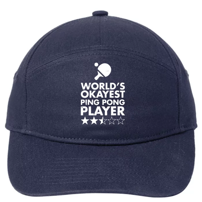 Worlds Okayest Ping Pong Player Trophy 7-Panel Snapback Hat