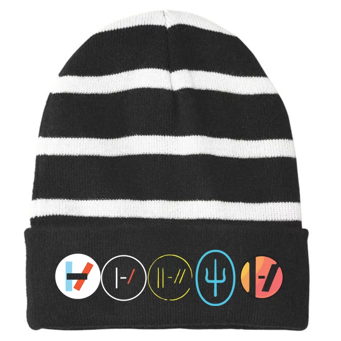 Wenty One Pilots Striped Beanie with Solid Band