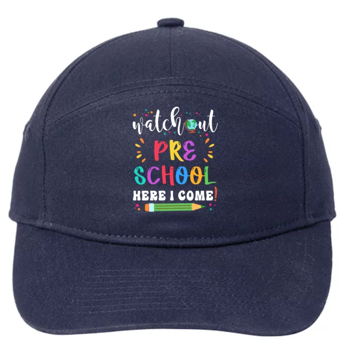 Watch Out Preschool Here I Come Back To School Student Gift 7-Panel Snapback Hat