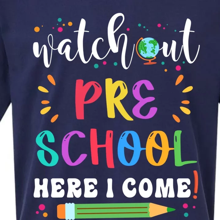 Watch Out Preschool Here I Come Back To School Student Gift Sueded Cloud Jersey T-Shirt