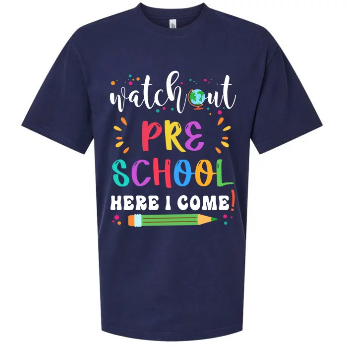 Watch Out Preschool Here I Come Back To School Student Gift Sueded Cloud Jersey T-Shirt