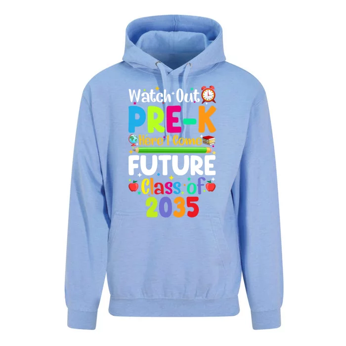 Watch Out PreK Here I Come Funny Back To School Cool Gift Unisex Surf Hoodie