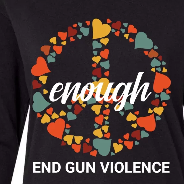 Wear Orange Peace Sign Enough End Gun Violence Womens Cotton Relaxed Long Sleeve T-Shirt