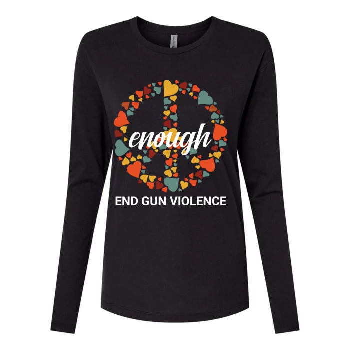 Wear Orange Peace Sign Enough End Gun Violence Womens Cotton Relaxed Long Sleeve T-Shirt