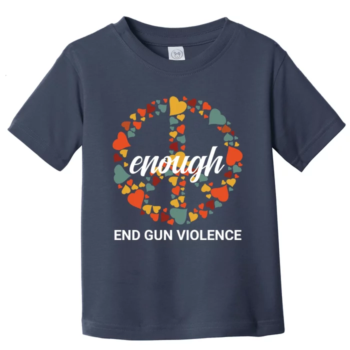 Wear Orange Peace Sign Enough End Gun Violence Toddler T-Shirt