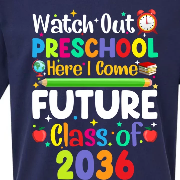 Watch Out Preschool Here I Come Funny Back To School Gift Sueded Cloud Jersey T-Shirt