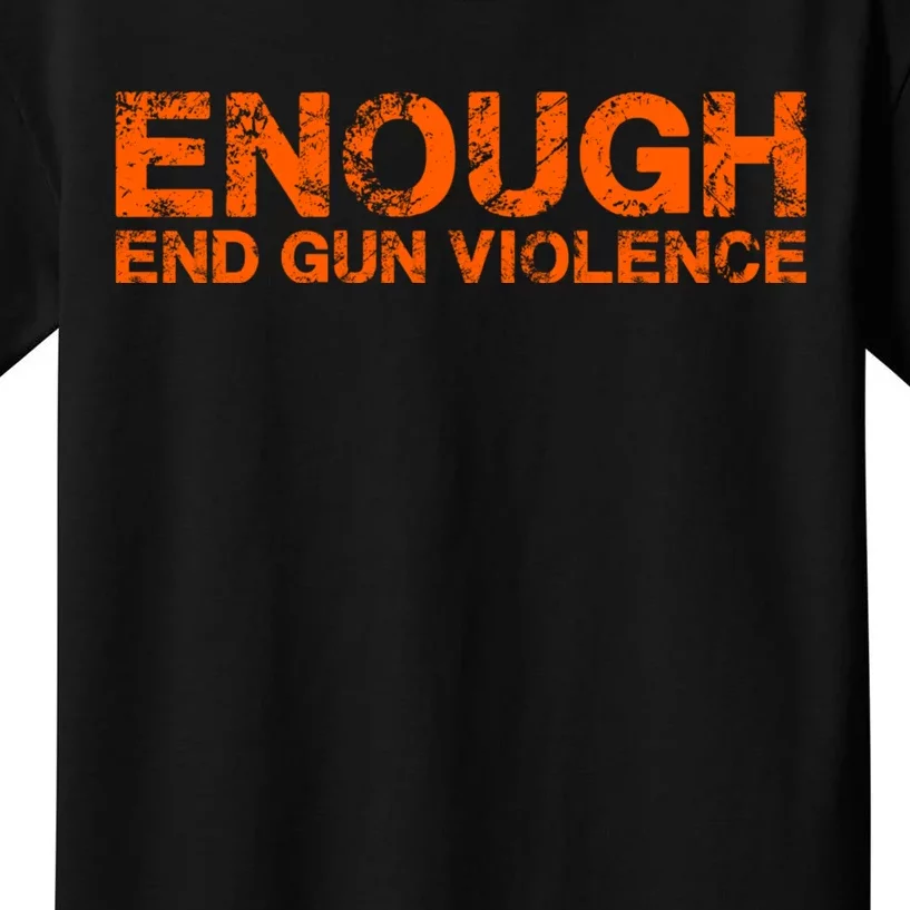 Wear Orange Peace Sign Enough End Gun Violence Kids T-Shirt