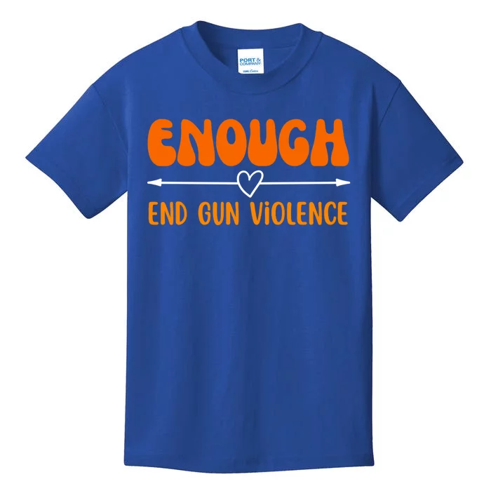 Wear Orange Peace Sign Enough End Gun Violence Kids T-Shirt