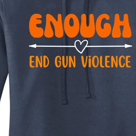 Wear Orange Peace Sign Enough End Gun Violence Women's Pullover Hoodie