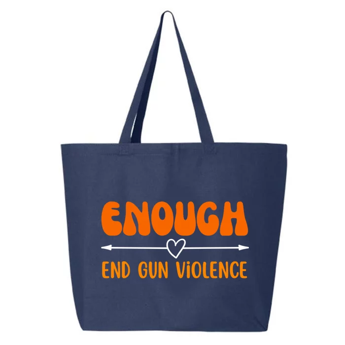 Wear Orange Peace Sign Enough End Gun Violence 25L Jumbo Tote