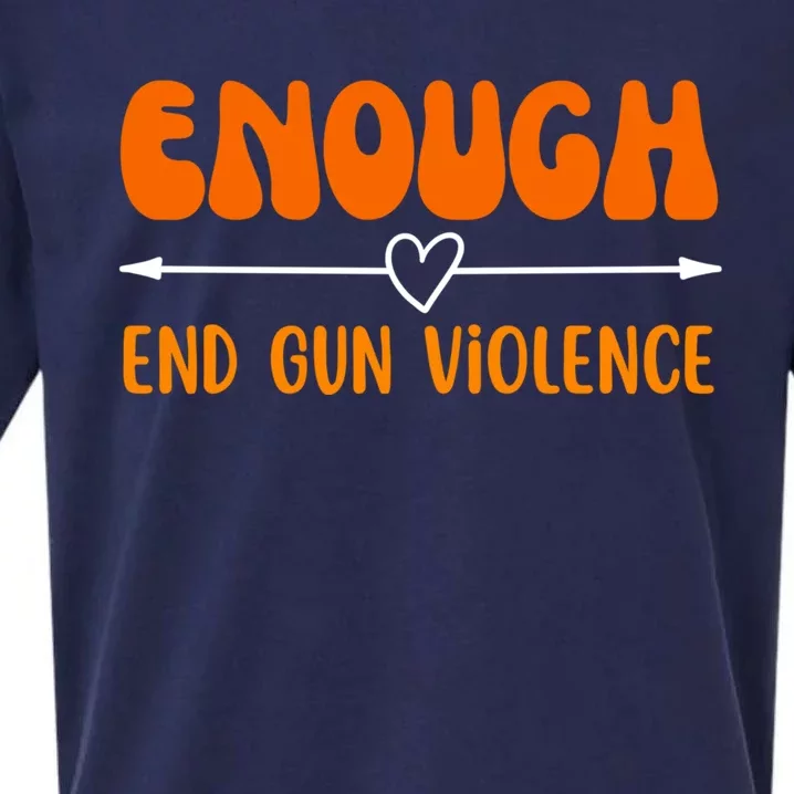 Wear Orange Peace Sign Enough End Gun Violence Sueded Cloud Jersey T-Shirt