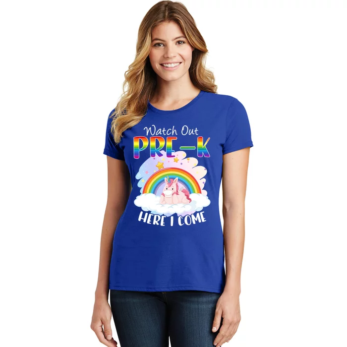 Watch Out Pre K Back To School Unicorn Teacher Gift Women's T-Shirt