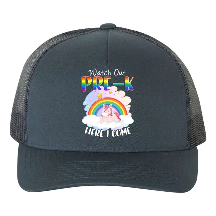 Watch Out Pre K Back To School Unicorn Teacher Gift Yupoong Adult 5-Panel Trucker Hat