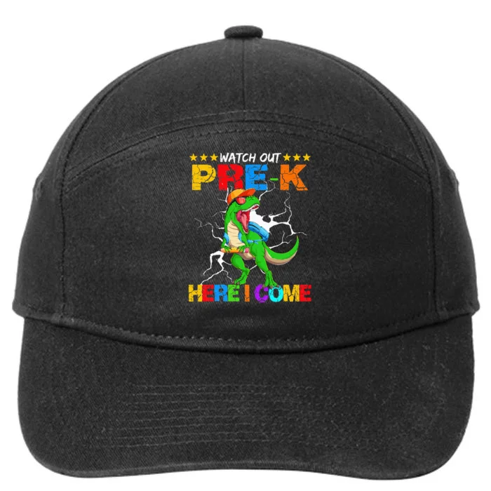 Watch Out Prek Here I Come Dinosaur Back To School 7-Panel Snapback Hat