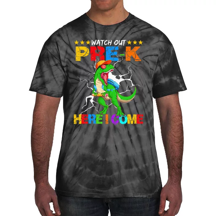 Watch Out Prek Here I Come Dinosaur Back To School Tie-Dye T-Shirt