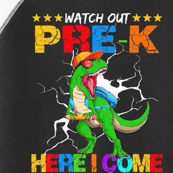 Watch Out Prek Here I Come Dinosaur Back To School Toddler Fine Jersey T-Shirt