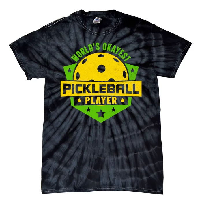 World's Okayest Pickleball Player Vintage Tie-Dye T-Shirt