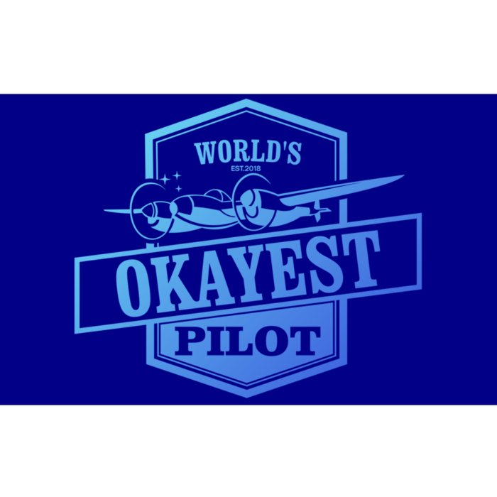 Worlds Okayest Pilot Funny Flying Gift Bumper Sticker