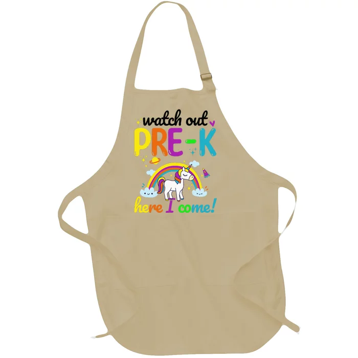 Watch Out PreK Here I Come Pre K Full-Length Apron With Pocket