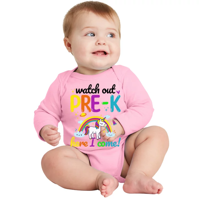 Watch Out PreK Here I Come Pre K Baby Long Sleeve Bodysuit